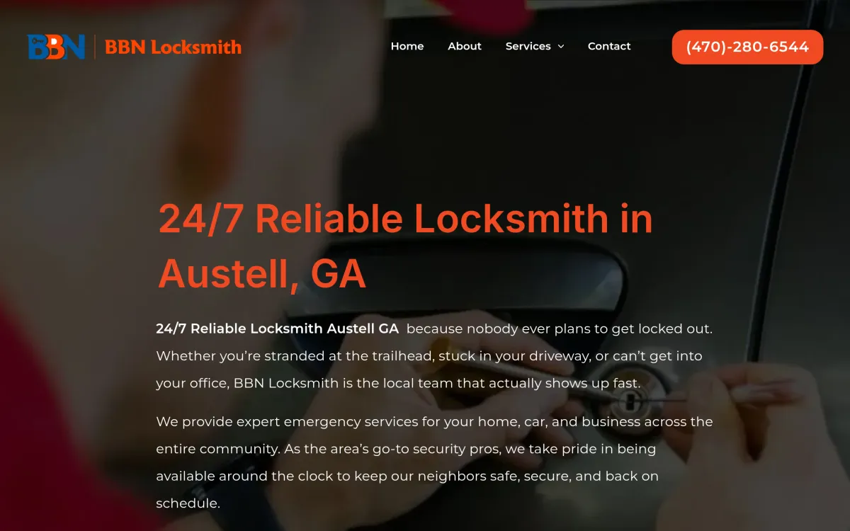 BBN Locksmith website designed by Insiible Consulting